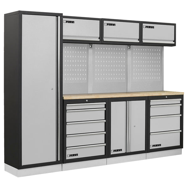 Arredo Officina FERVI A007D – Sistema Modulare 2640mm con 2 Cassettiere