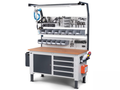 Banco da lavoro Fami Work Up regolabile con piano in legno, allestimento WORK1513 nuovo