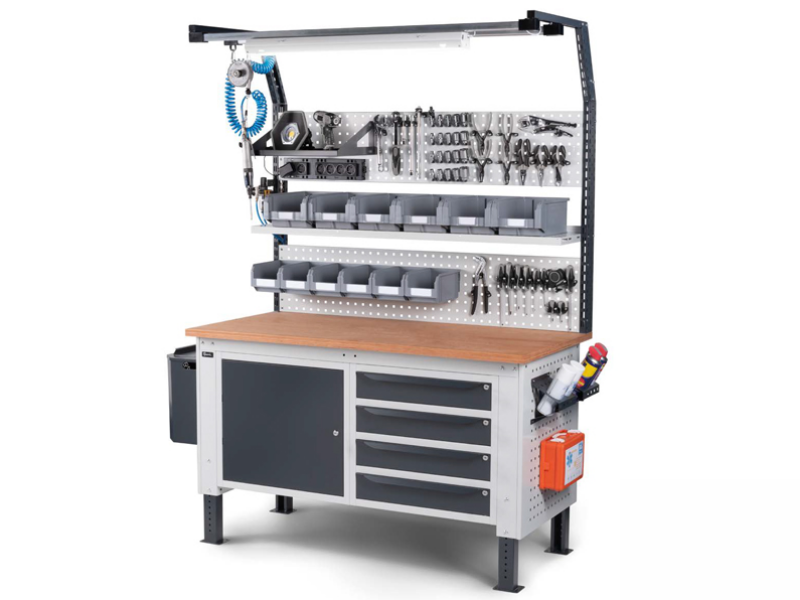 Banco da lavoro Fami Work Up regolabile con piano in legno, allestimento WORK1513 nuovo