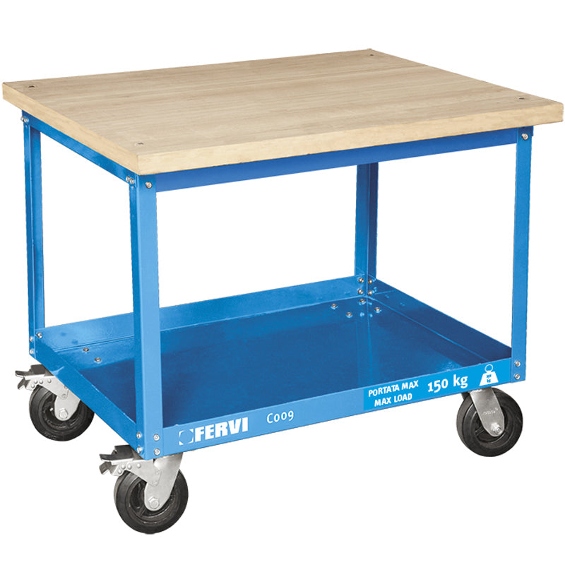 Carrello con piano in legno FERVI C009