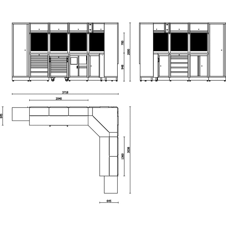 Combinazione arredo officina BETA C45PRO 2.0 DX