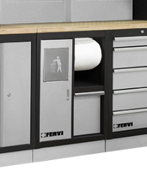 Arredo Officina FERVI A007B – Sistema Modulare Professionale 3920mm con 2 Cassettiere