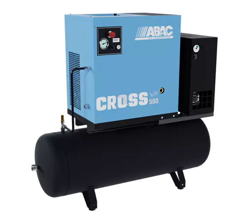 Compressore a vite a velocità variabile Abac CROSS 500E 4kW 10Bar 400/50 con essiccatore