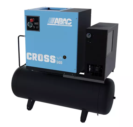 Compressore a vite a velocità variabile Abac CROSS 500E 4kW 10Bar 400/50 con essiccatore