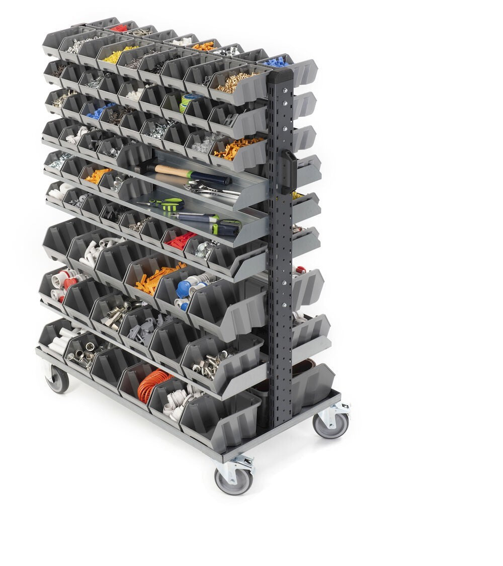 Carrello Bifronte FAMI 391C01 con 130 Contenitori a Bocca di Lupo