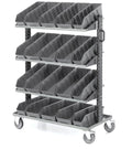 Carrello portaminuteria FAMI 391C03 Linea 391 con 20 contenitori RK Box Air grigi, mensole inclinabili e ruote

