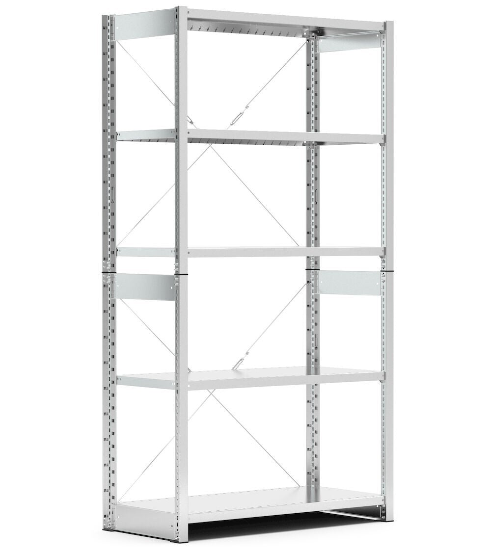 Scaffale Metallico FAMI System ST ST1001 con 5 Ripiani Zincati Regolabili